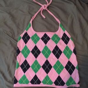 Ralph Lauren argyle halter top